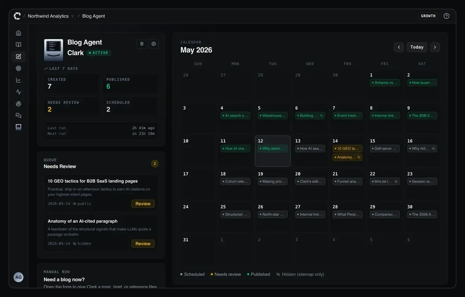 Blog Agent: Content that answers AI, on autopilot.